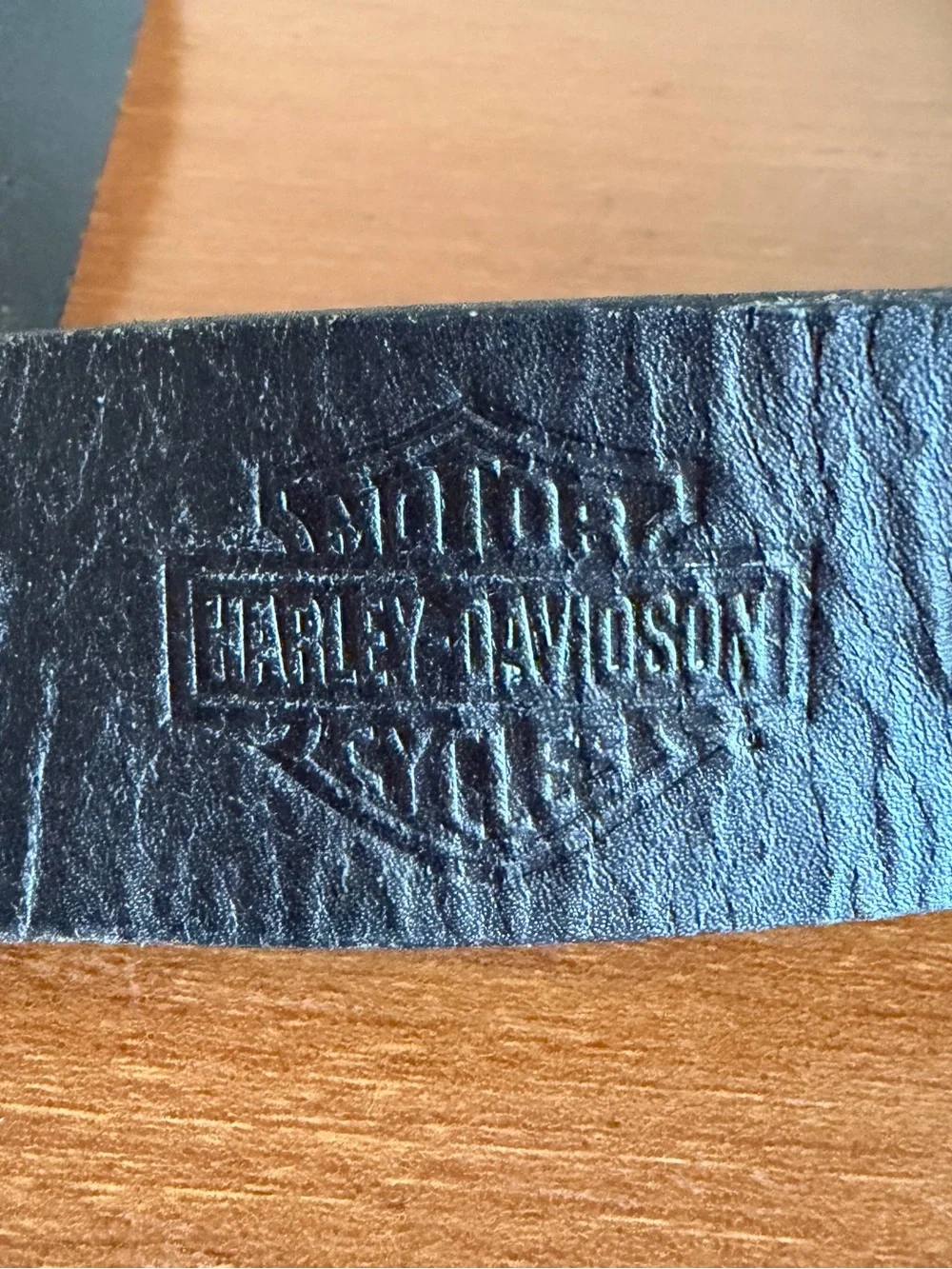 Harley-Davidson Men's Black Adjustable Leather Coin Concho Belt Size 44 Biker